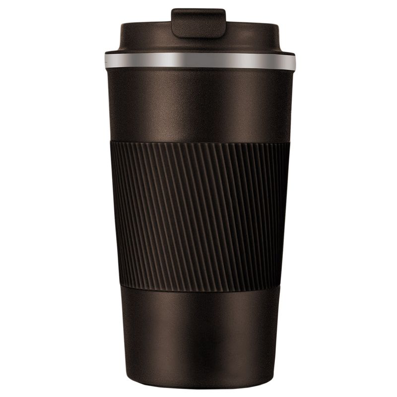 ماگ سفری مدل استیل نوار سیلیکونی کد 3179 گنجایش 0.38 لیتر